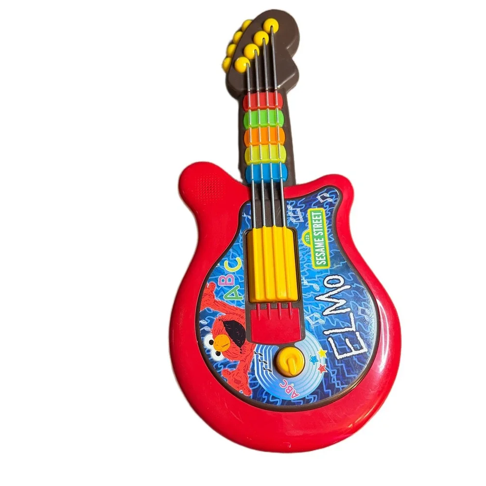 Sesame Street Elmo Rockin ABC Toy Guitar Red Musical Learning Toy 2010 Hasbro